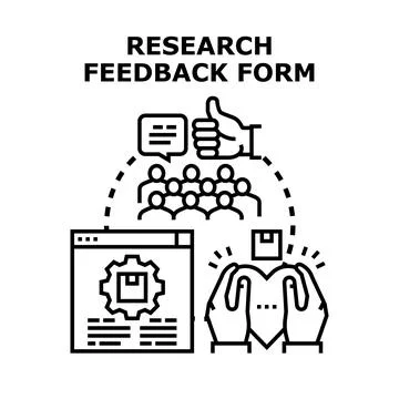 Research feedback form collecting user experience data Illustrazione stock