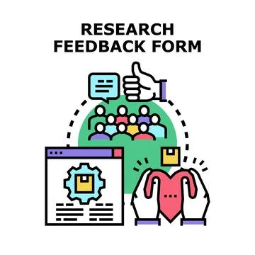 Research feedback form collecting user experience data Stock Illustration