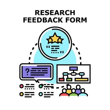 Research feedback form collecting user reviews data Stock Illustration