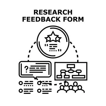 Research feedback form collecting user reviews data Stock Illustration