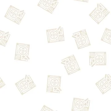 Research financial document glyph vector seamless pattern イラスト素材