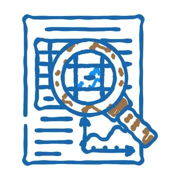 Research financial document icon doodle illustration Stock Illustration
