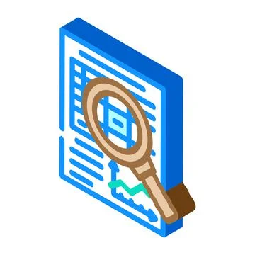 Research financial document isometric icon vector illustration Ilustración de archivo
