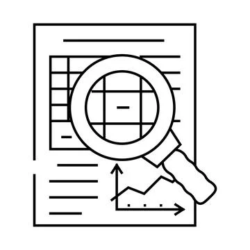 Research financial document line icon vector illustration Stock Illustration