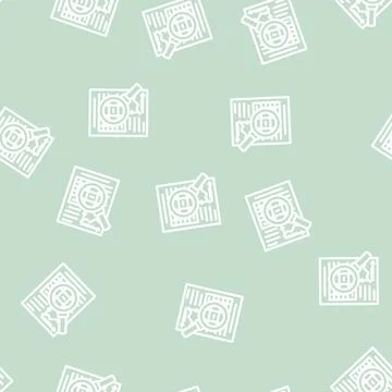 Research financial document line vector seamless pattern Stock Illustration