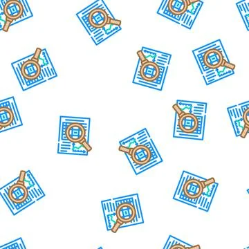 Research financial document vector seamless pattern Illustrazione stock