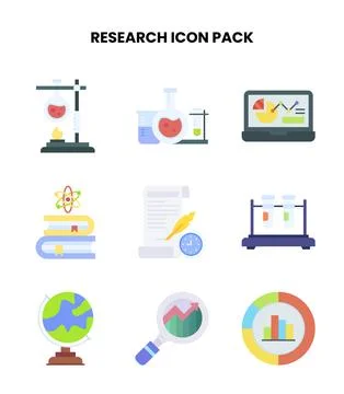 Research Flat Design Icons Pack イラスト素材