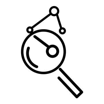 Research flat icon. Analysis pictogram for web. Line stroke. Isolated on whit Stock Illustration