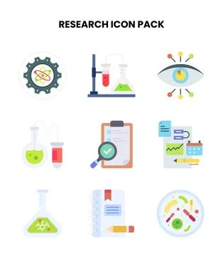 Research Flat Set Icons Pack イラスト素材