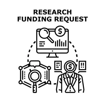 Research funding request process and application concept Stock Illustration