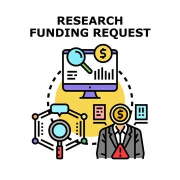 Research funding request process and application concept Stock Illustration