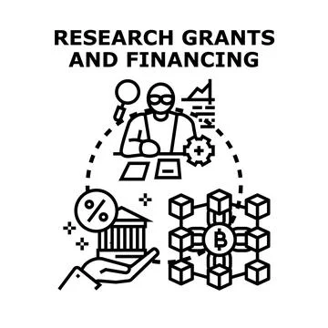 Research grants financing blockchain technology development concept イラスト素材