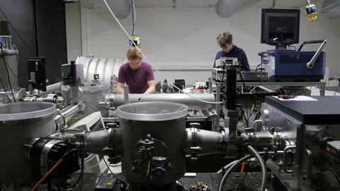 Research group of the Laser and Plasma Physics Laboratory Stock Footage 69084555