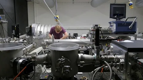 Research group of the Laser and Plasma Physics Laboratory Stock Footage 69085045