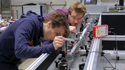Research group of the Laser and Plasma Physics Laboratory Stock Footage 69087930