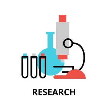 Research icon, flat thin line vector illustration 스톡 일러스트