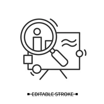 Research icon. Technical solution and statistic Stock Illustration