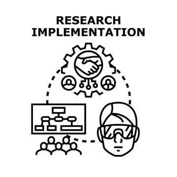 Research implementation process and future technology development Stock Illustration