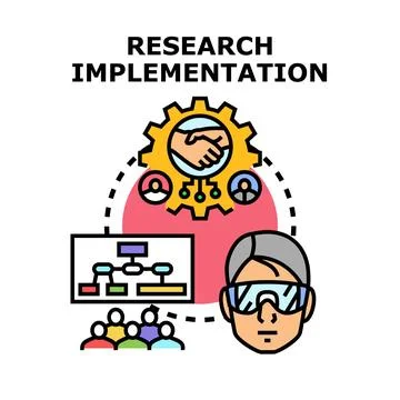 Research implementation process and future technology development Stock Illustration