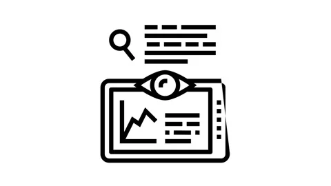 Research infographic on tablet screen line icon animation Stock Footage 163794970