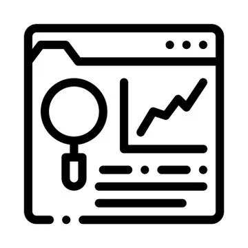 Research information folder icon vector outline illustration イラスト素材