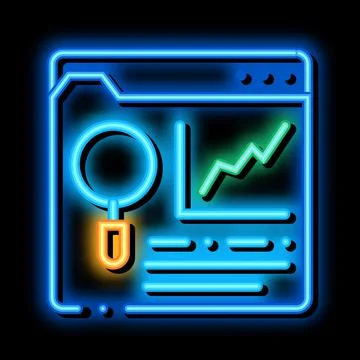 Research information folder neon glow icon illustration イラスト素材