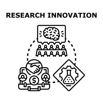 Research innovation development creating business and scientific partnership Stock Illustration