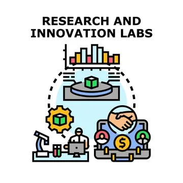 Research innovation labs developing new business technology Stock Illustration