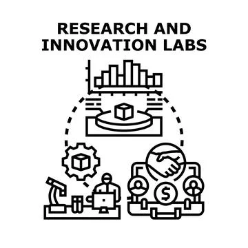 Research innovation labs developing new business technology Stock Illustration