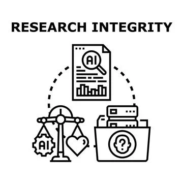 Research integrity in ai data ethics analyzing information Illustrazione stock