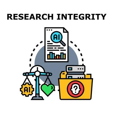 Research integrity in ai data ethics analyzing information Illustrazione stock
