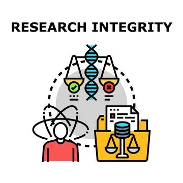 Research integrity concept with ethics and data evaluation 库存插图