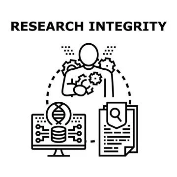Research integrity concept with human operating critical processes Stock Illustration