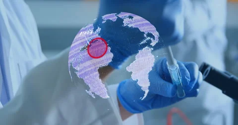 Research lab animating in flat design, showing pipette moving blue liquid, Stock Footage 309035840