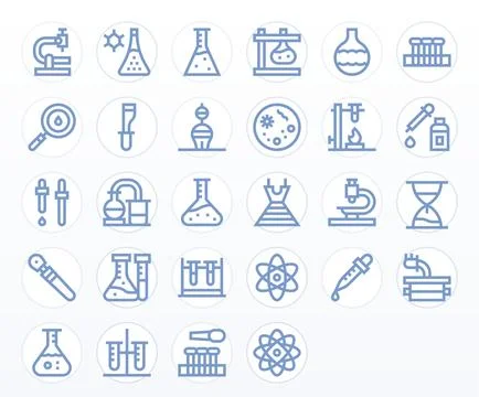 Research Lab Exclusive Vector Set featuring 28 Bold Line Detail Enhanced Hi.. 스톡 일러스트
