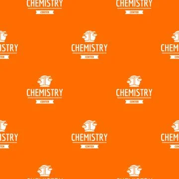 Research lab pattern vector orange Stock Illustration