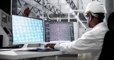 Research Lab Scientist Using Computer Stock Photos