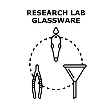 Research laboratory glassware concept tools and apparatus Stock Illustration