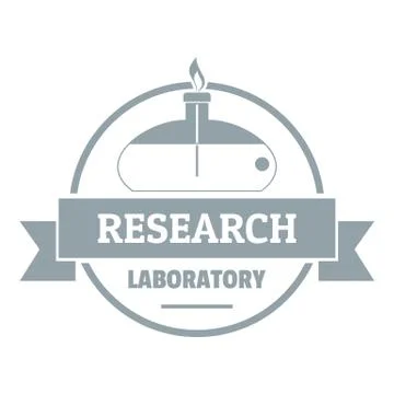 Research laboratory logo, simple gray style Stock Illustration