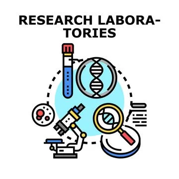 Research laboratory process developing scientific medical discovery Stock-Illustration