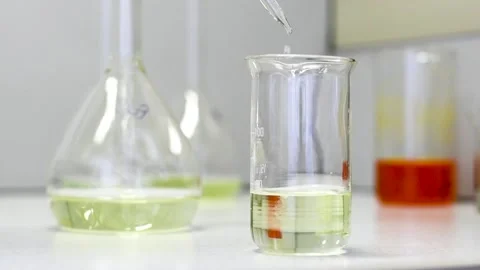 Research laboratory. Solution preparation or chemical analysis Stock Footage 131397530