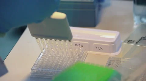 Research laboratory. substance in tubes Video stock 53069841