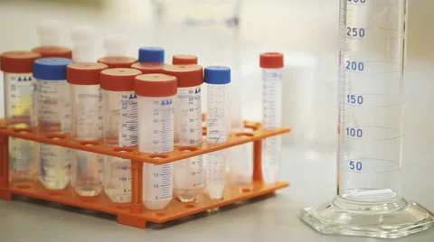 Research laboratory. substance in tubes Stock Footage 53238393
