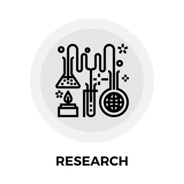 Research Line Icon Stock Illustration