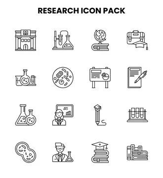 Research Line Vector Icons Pack イラスト素材