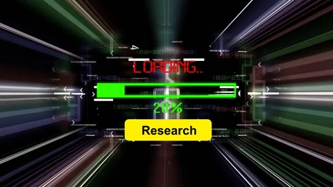 Research loading progress bar on the screen Stock Footage 168499030