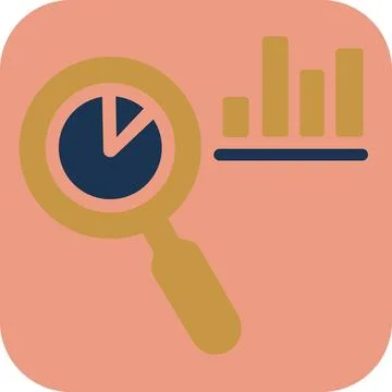 Research magnifying glass data analytics icon 스톡 일러스트