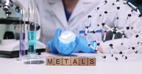 Research in Metallurgy An InDepth Exploration of Various Metals Conducted in a Stock Footage 312369956