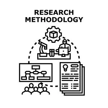 Research methodology processing data and analyzing information Stock-Illustration