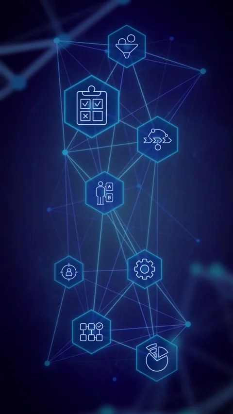 Research methodology vertical animation with line icons Stock Footage 335754635